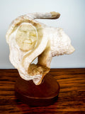 1989 Kathy Whitman Elk Woman Alabaster Sculpture (b. 1952 AZ)