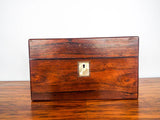 Antique Victorian Jewelry Wooden Box Safe w Secret Drawer