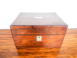 Antique Victorian Jewelry Wooden Box Safe w Secret Drawer