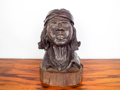 Bronze Indian Chief Sculpture ~  Hank Richter (1928- )