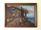 Signed Italian Oil on Canvas Landscape Painting ~ V Ricardo