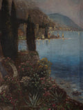 Signed Italian Oil on Canvas Landscape Painting ~ V Ricardo