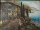 Signed Italian Oil on Canvas Landscape Painting ~ V Ricardo