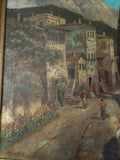 Signed Italian Oil on Canvas Landscape Painting ~ V Ricardo