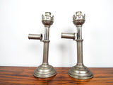 Victorian White Metal Hinged Candle Holders