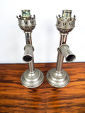 Victorian White Metal Hinged Candle Holders