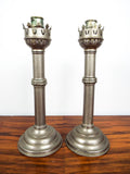 Victorian White Metal Hinged Candle Holders