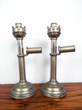 Victorian White Metal Hinged Candle Holders