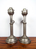 Victorian White Metal Hinged Candle Holders