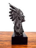 Vintage Signed Bronze Indian Chief Bust Sculpture ~ Bernard Kim