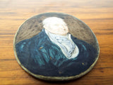 Antique Miniature Portrait Oil Painting of Male