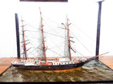 Antique 1886 Model Boston Ship New England Shadow Box Model