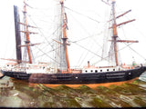 Antique 1886 Model Boston Ship New England Shadow Box Model