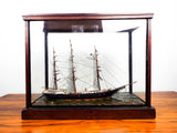 Antique 1886 Model Boston Ship New England Shadow Box Model