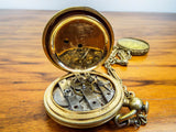 Antique IOR Temperance Aluminum Gold Pocket Fob Watch