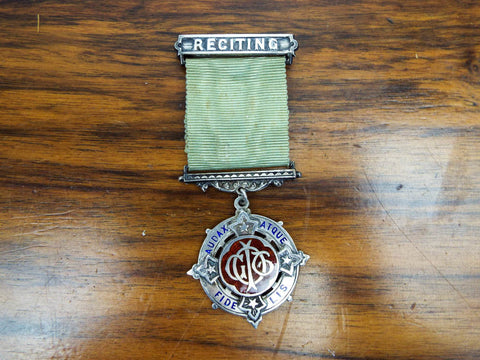 Antique IOGT Silver Reciting CTU Medallion Prize