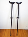 Antique 1800s American Civil War Military Officers Brass Crutches