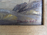 Signed Edward Norton Ward Oil Canvas Painting Landscape ~ 8" x 6"