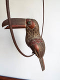 Vintage Bustamante Toucan Parrot Talavera Swing Sculpture