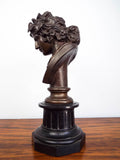 Antique 19th C French Bronze Bacchus Bust Sculpture ~ F Barbedienne