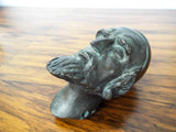 Antique Bronze Head Jewish Bearded Man Payots Sculpture Walking Cane Topper