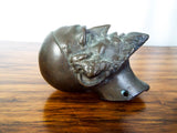 Antique Bronze Head Jewish Bearded Man Payots Sculpture Walking Cane Topper