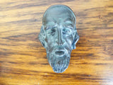 Antique Bronze Head Jewish Bearded Man Payots Sculpture Walking Cane Topper