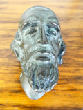 Antique Bronze Head Jewish Bearded Man Payots Sculpture Walking Cane Topper