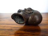 Antique Bronze Head Jewish Bearded Man Payots Sculpture Walking Cane Topper