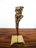 Vintage Abstract Art Mid Century Ballerina Sculpture Brass Dancer Statue Dancing