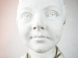 Antique French Sevres Bisque Head Of Boy Bust Sculpture Brongniart After Houdon