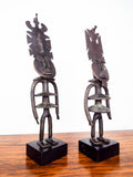 Vintage Patinated Bronze African Sculptures