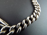 Antique English Sterling Silver Double Albert Watch Chain 14"