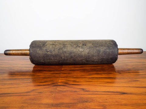 Antique Primitive Wood & Leather Rolling Pin