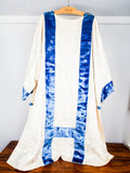 Vintage Catholic Church Marian Dalmatic Religious White Blue Deacons Vestments