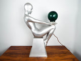 Art Deco Style Silver Nude Female Table Lamp