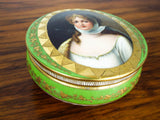 Antique Dresden Hand Painted Meissen Porcelain Portrait Box ~ Richard Klemm