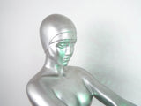 Art Deco Style Silver Nude Female Table Lamp