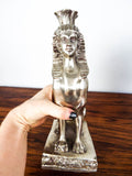 Vintage 1970s Hollywood Regency Female Greek Sphinx Candle Holders Sculptures