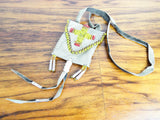 Vintage Western American Plains Indian Beaded Bag Satchel Small Purse 1970s