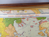 Vintage 1950s School Pulldown Map Display Case