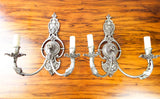 Antique Pair Of Victorian Double Art Nouveau Decorative Wall Sconces