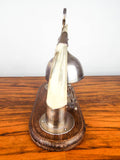 Antique 1880s Victorian Dinner Bell Cow Horn Silver Plated Bell Old Table Gong