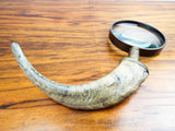 Antique Victorian Rams Horn Magnifying Glass Brass Magnifier Desk Accessory FDG