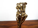 Vintage Abstract Art Mid Century Ballerina Sculpture Brass Dancer Statue Dancing