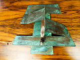 Original Pair Of Brutalist Copper Art Wall Sconces