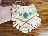 Vintage Western American Plains Indian Beaded Fringed Medicine Bag Satchel Purse