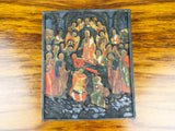 18th C Antique Religious Painted Icon Dormition Orthodox Art Mary Mother of God