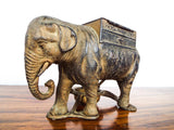 Vintage Cast Iron Elephant Figural Cigarette Roller 1920s Tobacciana Dispenser