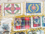 Antique 1910s Framed Military Heraldic Silk Textile Art